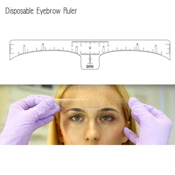 

100pcs Newest Disposable Eyebrow Grooming Stencil Shaper Ruler Measure Tool Makeup Eyebrow Ruler for beginner tattoo accesories