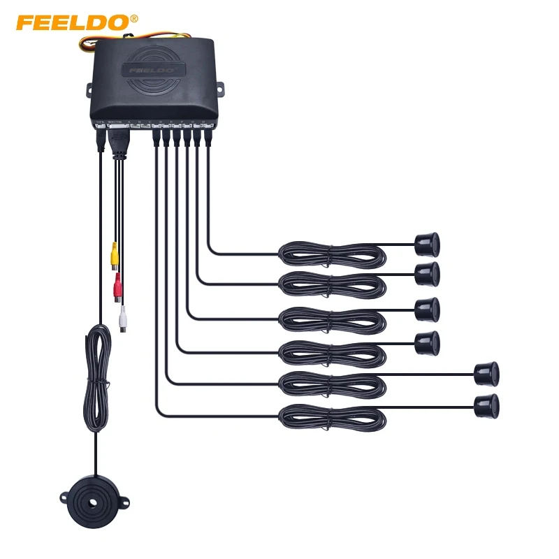 FEELDO 1 компл автомобильный 22 мм 6-Сенсор спереди/заднего вида визуальный видео парковка Сенсор резервный радар парковки Системы