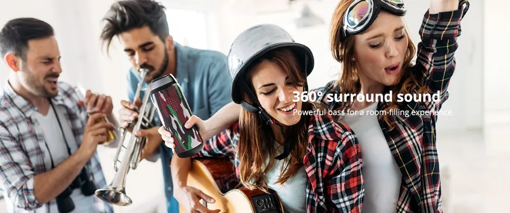 Tronsmart Element T6 Bluetooth Speaker 25W Portable Speaker with 360 Stereo Sound Soundbar Column 15H Play Time-Camouflage 4