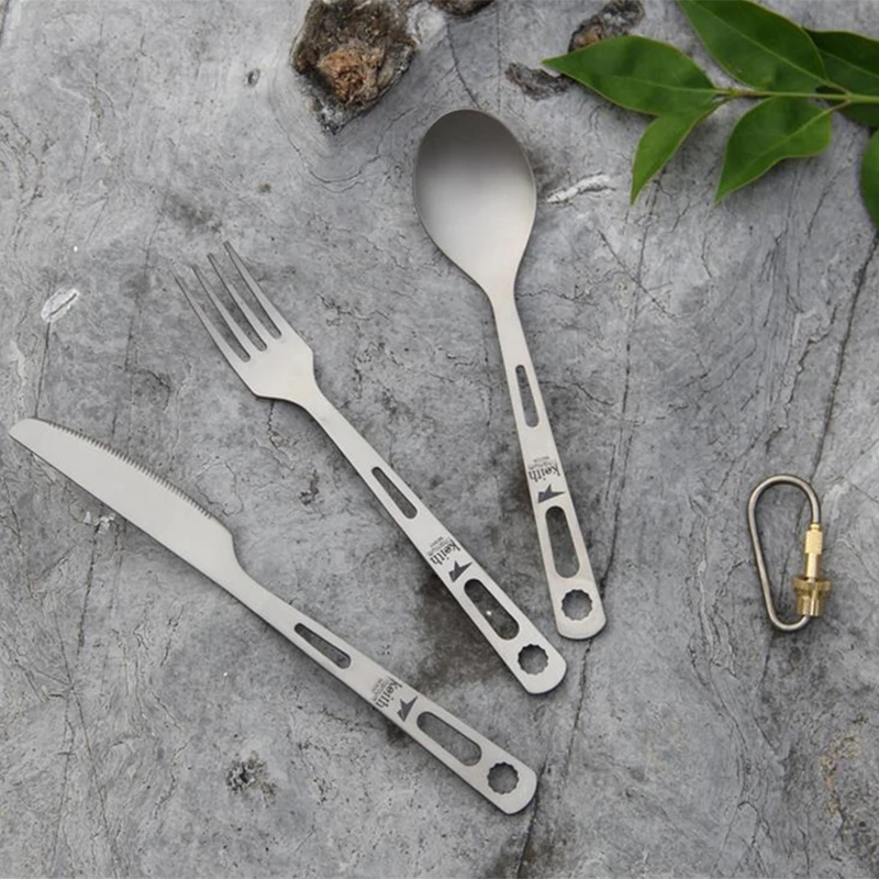 Столовая посуда Keith Titanium ложка вилка портативные столовые приборы Cookwar