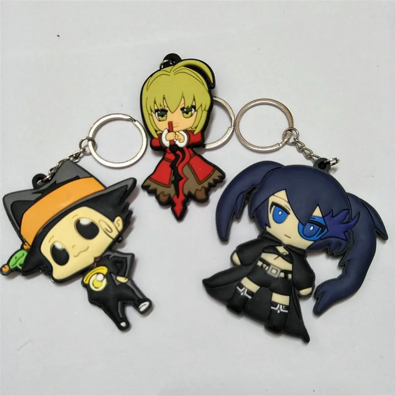 Аниме Black Rock Shooter Фигурки игрушки ПВХ брелок для ключей сумка кулоны 10 шт./лот 6 8
