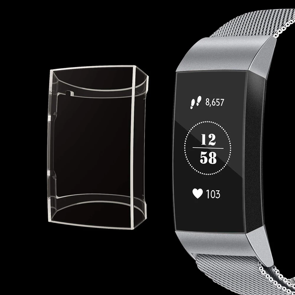 Для Fitbit Charge 3 протектор экрана ТПУ защитный чехол рамка для Fitbit Charge 3 умный чехол для часов корпус прозрачный розовое золото