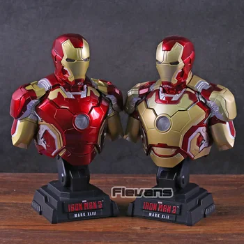 

Iron Man MARK XLIII MK 43 / MARK XLII MK 42 Bust Statue PVC Figure Collectible Model Toy with LED Light