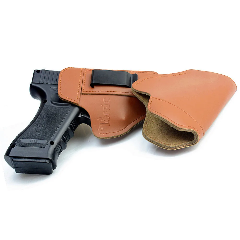 Pistol Holster Gun Holster Leather IWB Concealed Carry Gun Holster For Glock 17 19 22 23 43 Sig Sauer P226 P229 Ruger Beretta 92 M92 s&w Pistols Clip Case