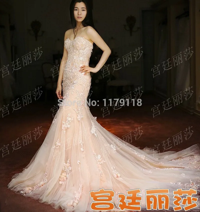 Vestido де феста лонго 2017 Новый Кружева Русалка Вечернее Платье Цветок Формальное