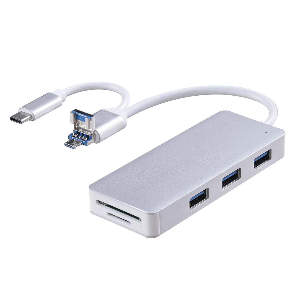 USB 3,1 Тип-C/Micro USB/USB 3,0 до 3 х USB концентратор USB и SD/устройство для считывания с tf-карт комбо MS/SD/M2/чтение карт TF компактный размер для переноски