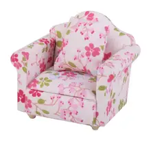 Новые поступления кукольный домик мини-Диван Миниатюрный цветок один мягкий диван с подушкой