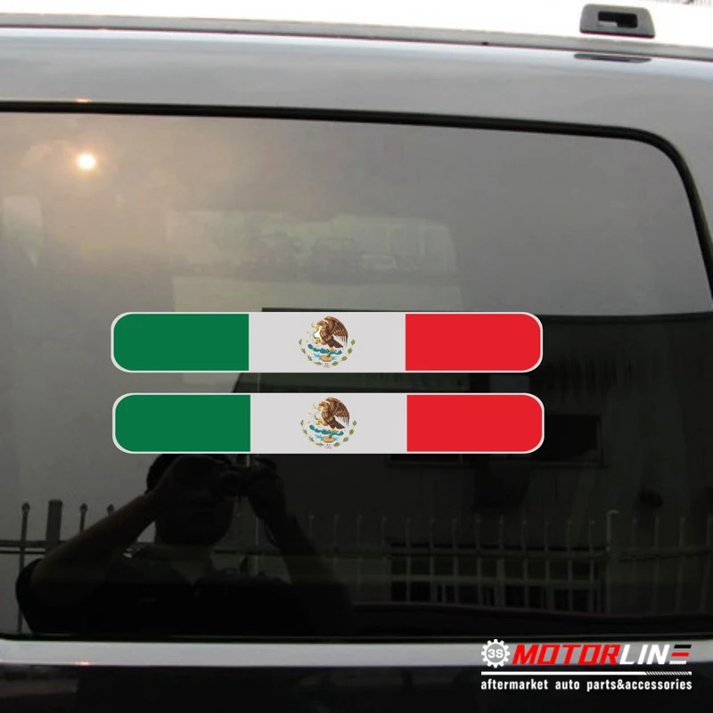 

2x Flag of Mexico Mexican stripes Decal Sticker Car Vinyl Reflective Glossy pick size