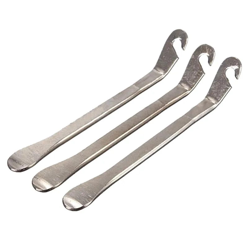 

UpperX 3PCS Heavy Duty Tyre Lever Set Steel For Motorcycle Bike Puncture Wheel Cycling Accessories Silver For Repairing Bicycle