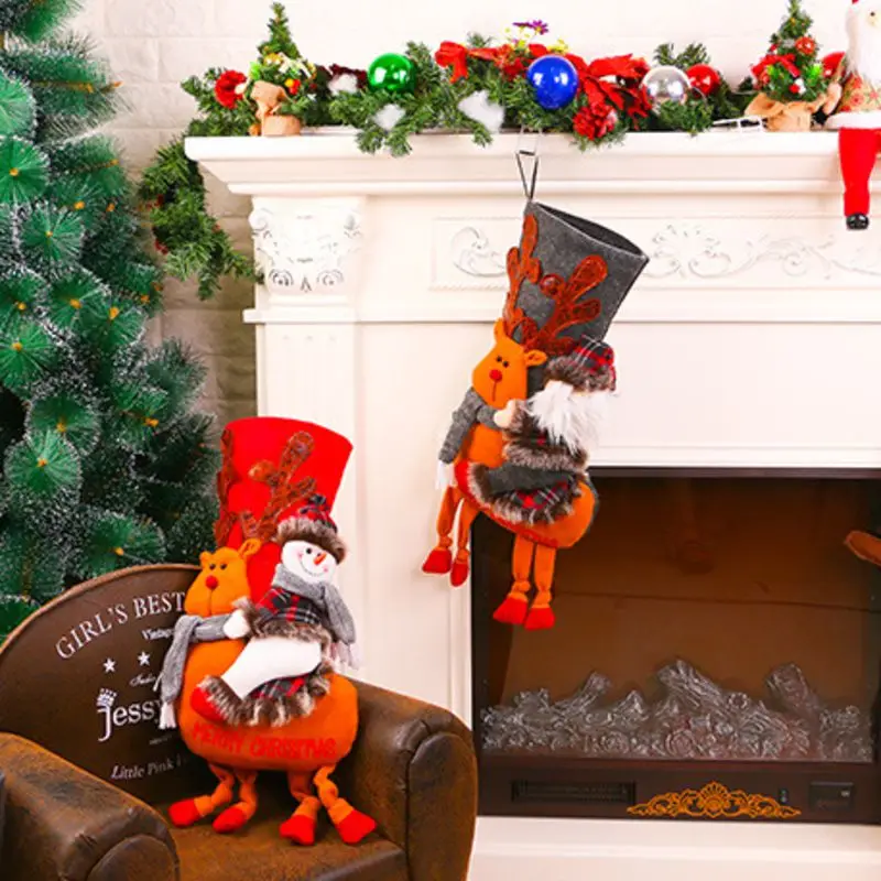 2017 Рождественские Большие носки Мультяшные украшения для домашней елки