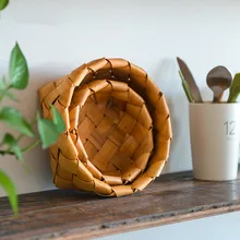 Оригинальные деревянные, Корзины для хранения ручной Японии Стиль творческий для фруктов хлеб Еда picni Корзина круглая корзина