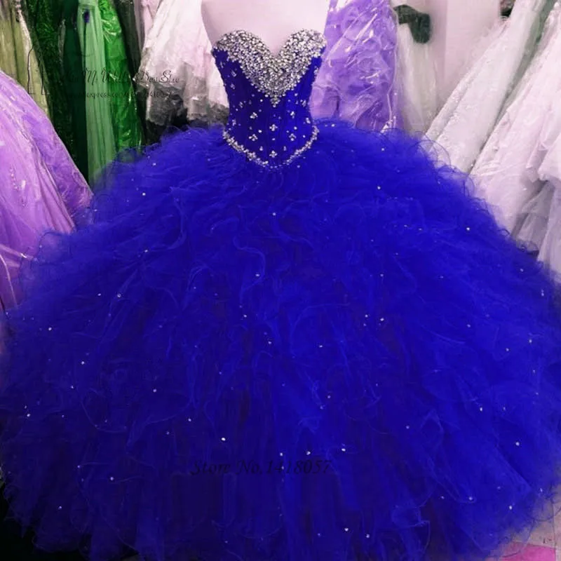 Red Puffy Ball Gown Quinceanera Dresses Cheap Quinceanera Gowns Ruffle Beaded Floor Length Sweet 16 Dresses Vestido 15 anos