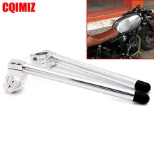 Хром Руль для гоночного мотоцикла, настраиваемый, CNC 31/32/33/35/37/39/41/51 мм клип на Ons, вилка, руль, ручной стержень, для кафе, для гоночного