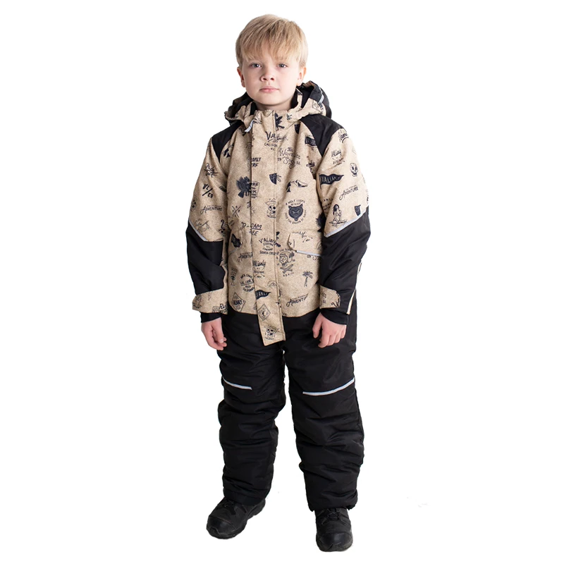 Зимний детский комбинезон, детский лыжный костюм, цельный зимний комбинезон с капюшоном для мальчиков и девочек, теплый ветрозащитный лыжный сноуборд