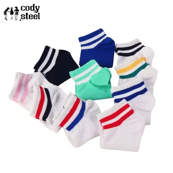 

Cody Steel Cotton Woman Summer Socks Fashion Short Tube Women Boat Socks Casual Two Bars Girl Cute Socks 3pairs/lot
