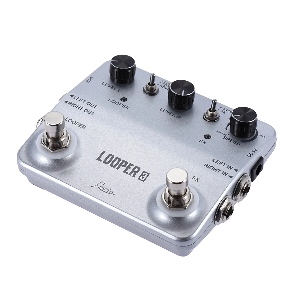

Rowin LOOPER3 Aluminum Alloy Guitar Effects Pedal Mono Stereo Input/ Output Sound Recording Surface Design with USB Cable
