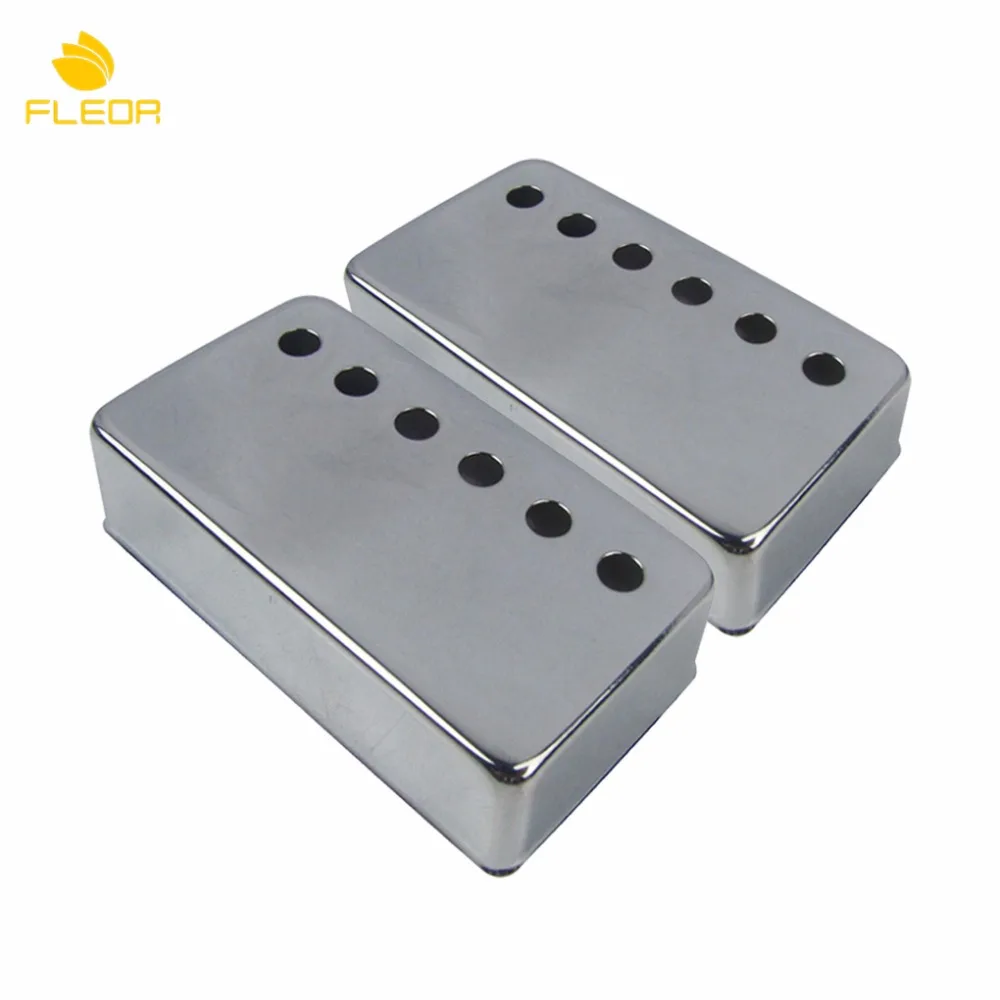 FELOR 2pcs Chrome Metal Guitar Humbucker Pickup Covers Neck/Bridge 50mm