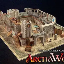 Супер величественная архитектура Арена работает средневековая сцена Бумажная модель