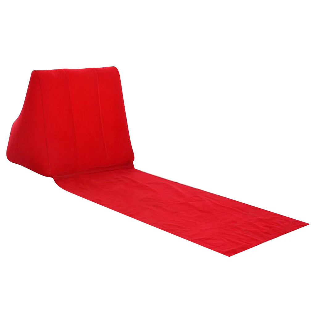 Inflatable Beach Sunbathing Camp Lounger Back Pillow Cushion Chair Air Sleep Bed Lying Seating Inflatable Beach Cushion Chair
