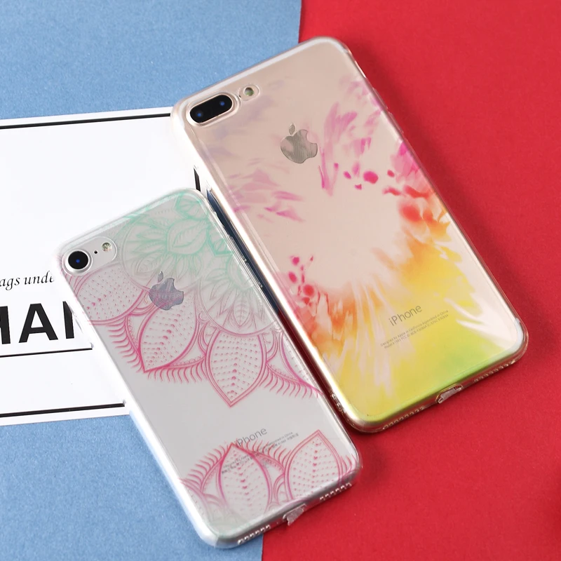 Чехол для телефона Apple iPhone 7 цветочный прозрачный ТПУ Мягкий красочный цветок