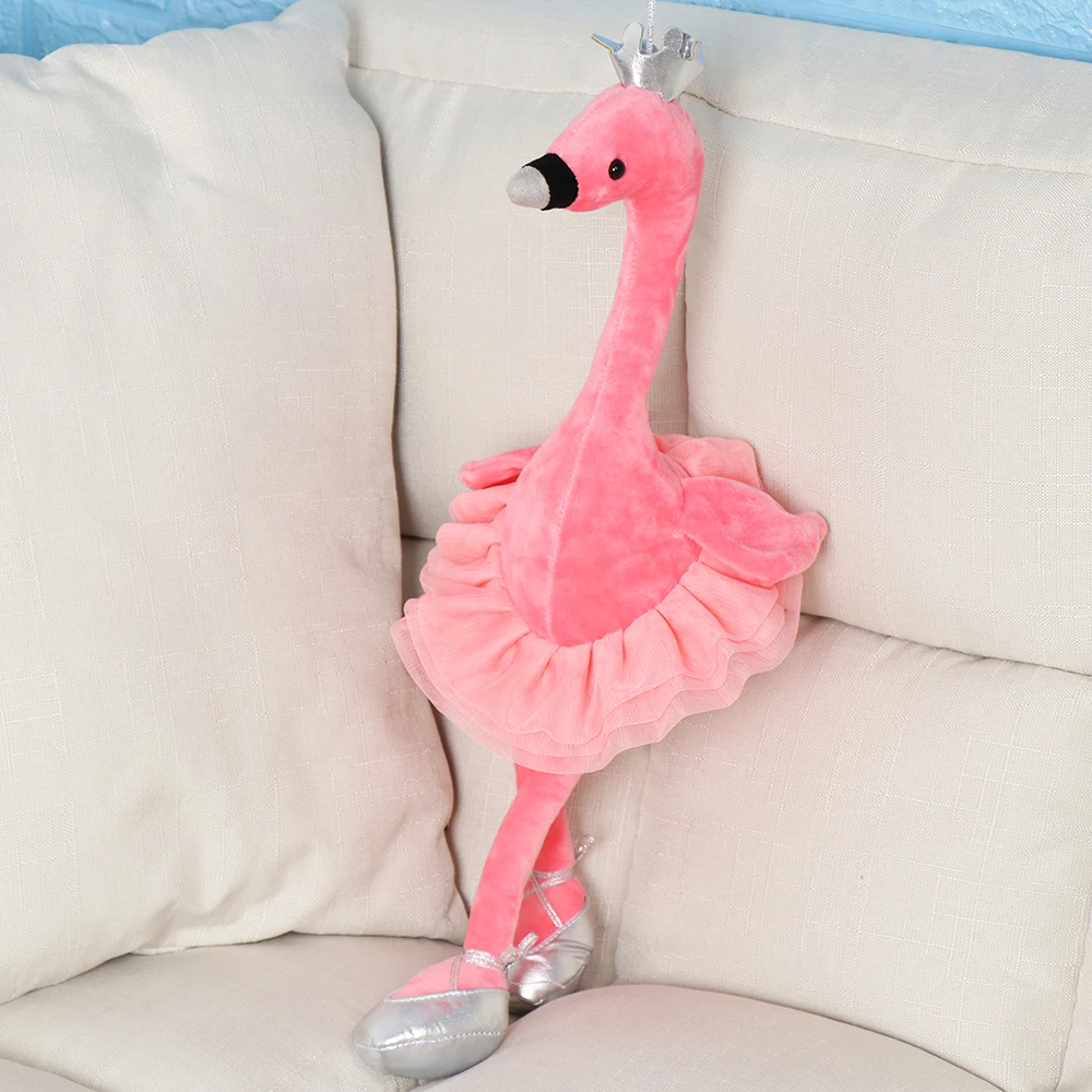 

New 35CM soft animal doll swan plush toys cute flamingo doll stuffed ballet swan baby kids appease toy gift for girl