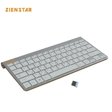 Zienstar Israel Hebrew Language Ultra Slim 2.4G Wireless Keyboard for Macbook/PC Computer/Laptop / Smart TV with USB Receiver