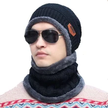 New Fashion Hats Men Winter Wool Ski Hat scarf Set Head hooded Cap Earmuffs Head Caps Male beanie mask balaclava gorro masculino