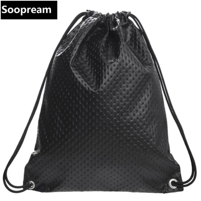 

stylish hip hop Fashion New Black Polka Dot leather backpack Travel drawstring bag mochila feminina backpack women PU backpacks