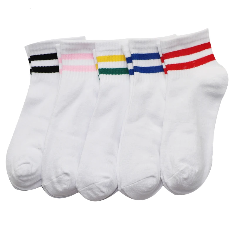 2/3/детские носки, 5 пар Радуга Для женщин унисекс Хлопковые короткие носки в классическую полоску Повседневное носки для малышей; Модные женские полусапоги в ретро стиле смешные короткие носки, Calcetines