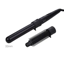 Керамический щипцы для завивки 32 мм с регулировкой температуры, щетка для горячего воздуха, хобби Стайлинг для волос, двойное напряжение 45