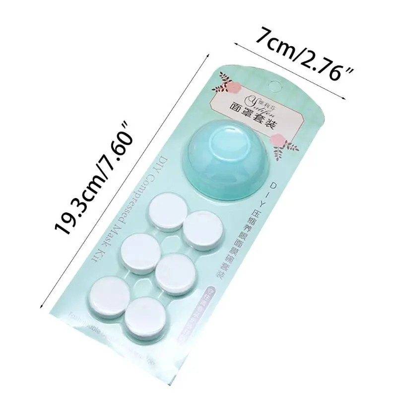 

Women Girls Makeup Tool Kits 6 Pcs DIY Facial Compressed Mask Sheet+1 Mixing Bowl Sweet Candy Color Face Care Beauty Set