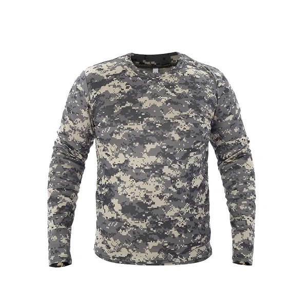 

Long Sleeve Tactical Camouflage T-shirt Men Soldiers Combat Military T Shirt Quick Dry O Neck Camo Army Shirt