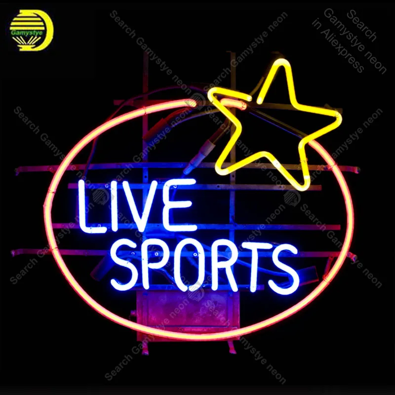 NEON SIGN For Live Sport NEON Lamp Stars Real GLASS Tube Affiche Neon Decor Home Window Handcraft anuncio luminoso Dropshipping NEON SIGN For Live Sport NEON Lamp Stars Real GLASS Tube Affiche Neon Decor Home Window Handcraft anuncio luminoso Dropshipping