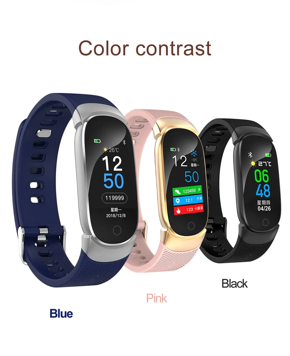 Fitness Tracker Heart Rate Monitor Smart Bracelet Blood Pressure Measurement Waterproof IP67 Smart Band Watch For Women Men(14)