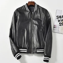 Женское пальто из натуральной кожи, овчина, осень, настоящий кожаный летчик-бомбардировщик, куртки, тонкая молния, женская верхняя одежда из овчины