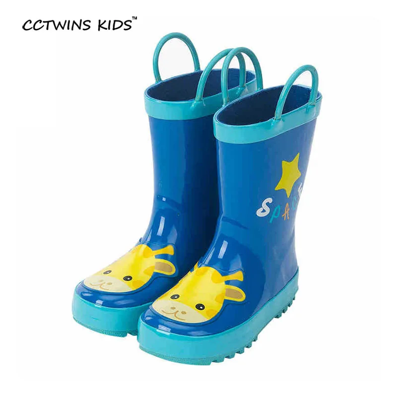 CCTWINS KIDS spring autumn boys handle it wellington boot for children pvc shoe baby girl rain pull-on boot kid anti-slip boot