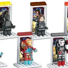 60 шт. 0250-0255 Капитан Америка фигурка черная овда Железный человек строительные блоки герой Marvel модели игрушки