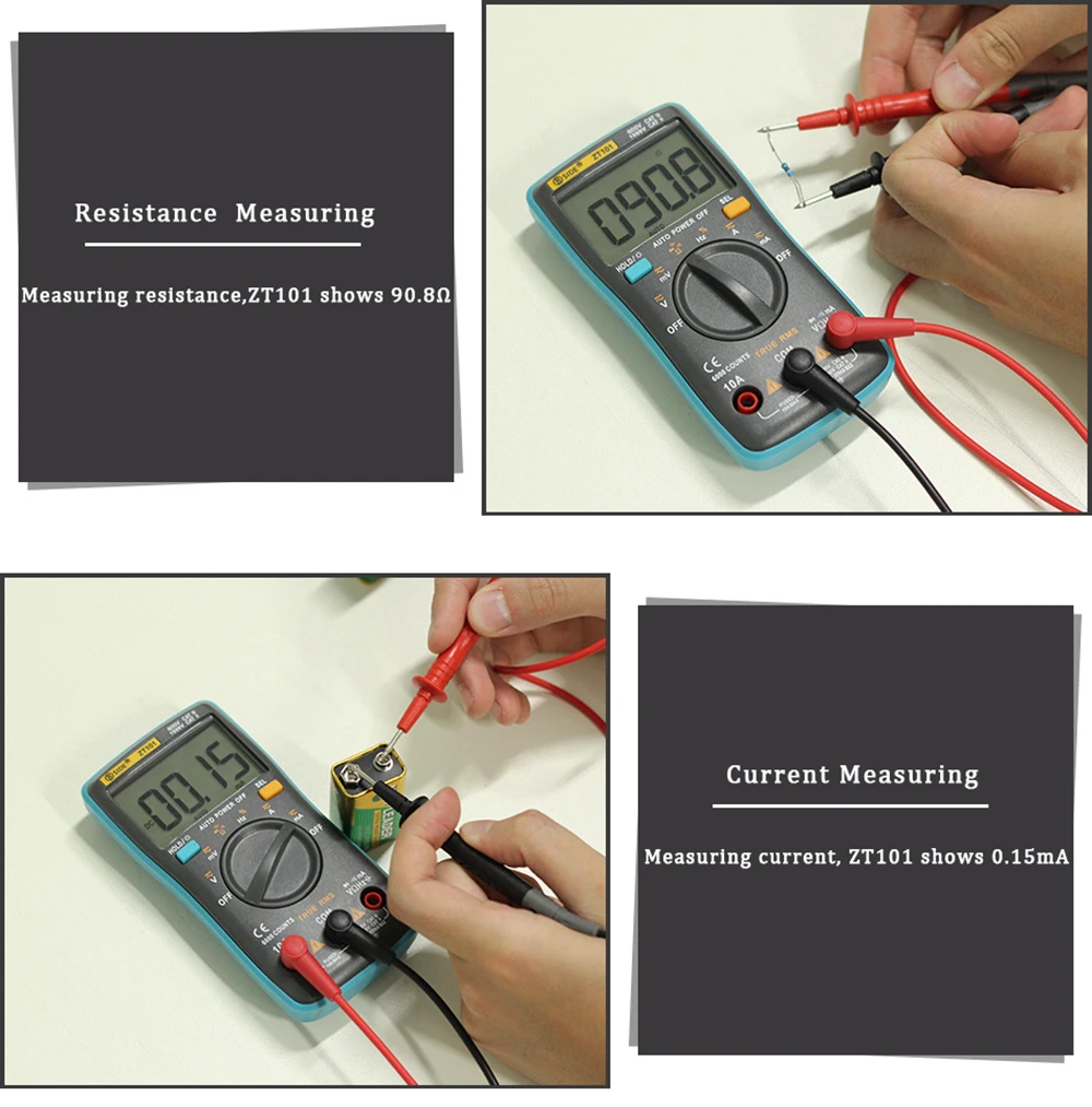 BSIDE True RMS цифровой мультиметр ZT102 Автоматический диапазон Multimetro Вольтметр Амперметр емкость температура Ом Гц NCV тестер