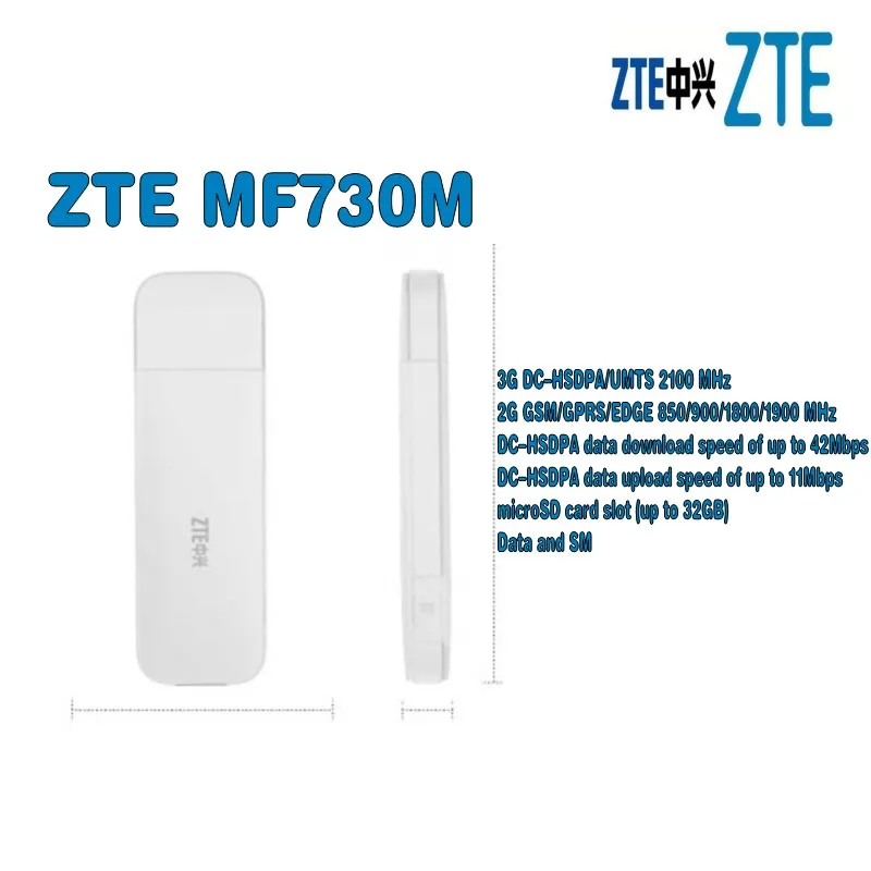 Unlocked ZTE MF730M 3g usb modem 3G 42Mbps Mobile Broadband 3g stick pk