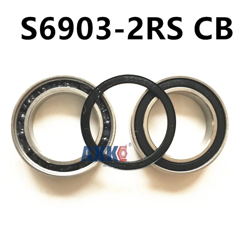 Free Shipping For AXK BRACKET/MAVIC Hub 2PCS S61903 2RS CB ABEC5 17X30X7mm Stainless Steel Hybrid Bearings