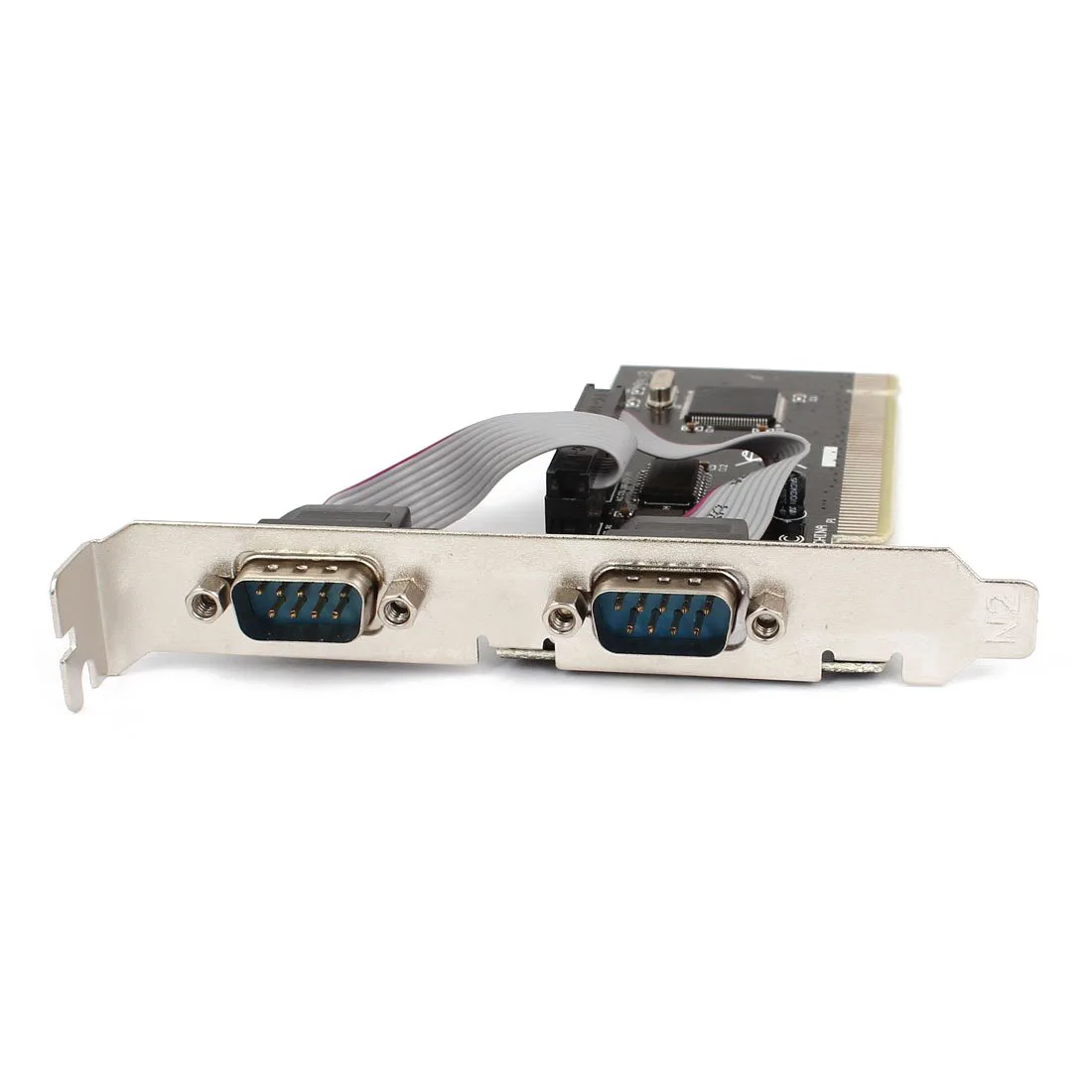 2 порта PCI Последовательный RS232 DB9 адаптер карты Поддержка контроллера-компьютерная карта черный+ серебристый