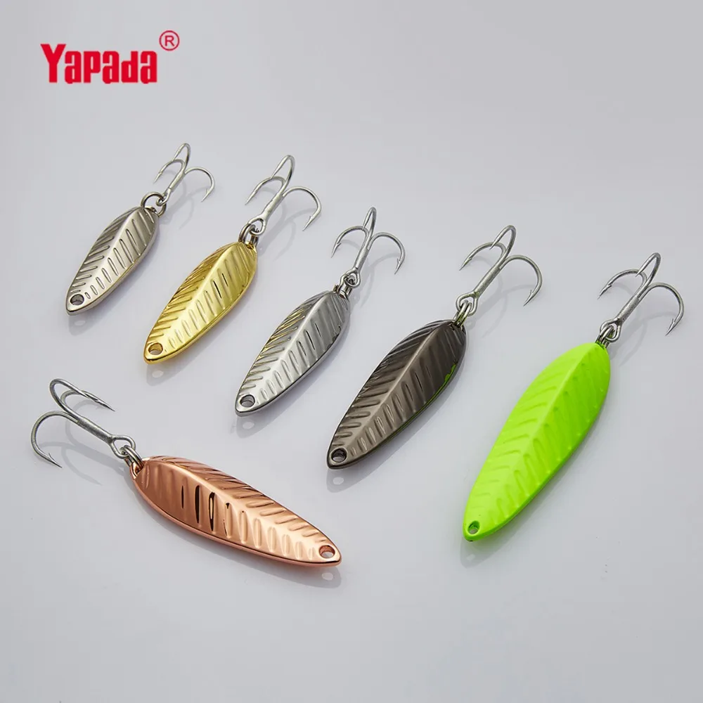YAPADA ложка 009 форзаце 5G/7 г/10 г/15 г многоцветный 34 мм/39 мм/45 мм/57мм тройной крючок металлический ложка рыболовные приманки