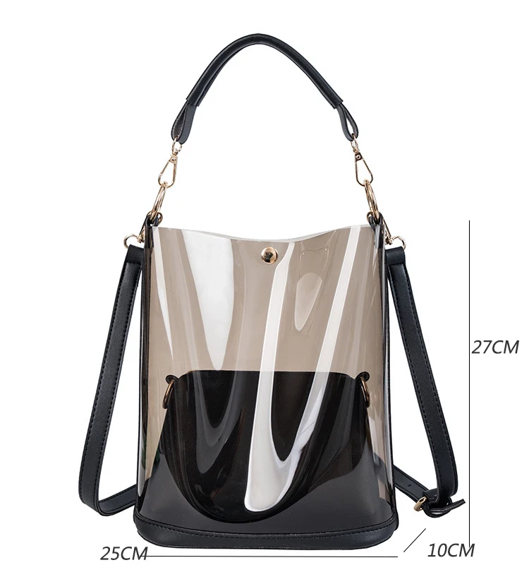 Amberler женская ПВХ женская сумка из ткани сумка высокого качества женская сумка на плечо модная прозрачная сумка через плечо Повседневная сумка-мессенджер