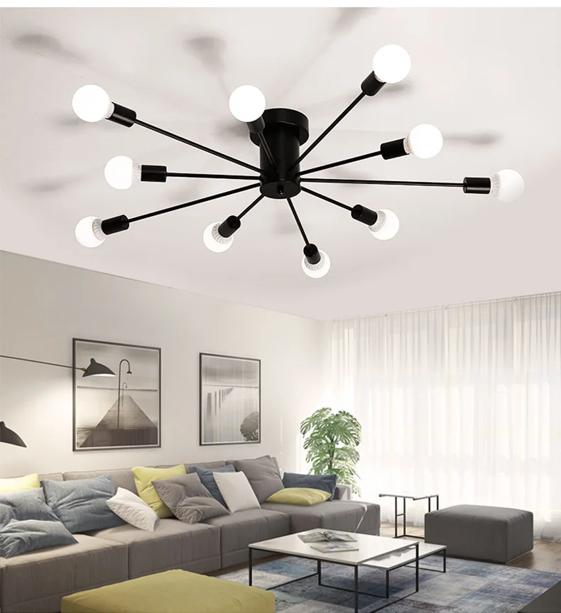 

Postmodern star shape ceiling lamp living room bedroom study chandelier 6 8 10 head E27 lamp holder