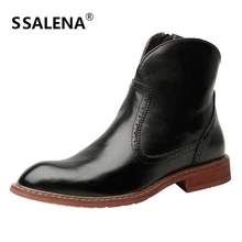 Men Winter Fur Plus Leather Boots Male Comfortable Motorcycle Fashion Ankle Boots Men Warm Fur Tactical Boot Shoes AA51584