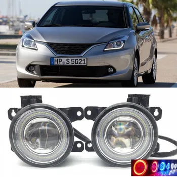 

2 in 1 LED Angel Eyes DRL 3 Colors Daytime Running Lights Cut-Line Lens Fog Lamp for Suzuki Baleno 2016 2017