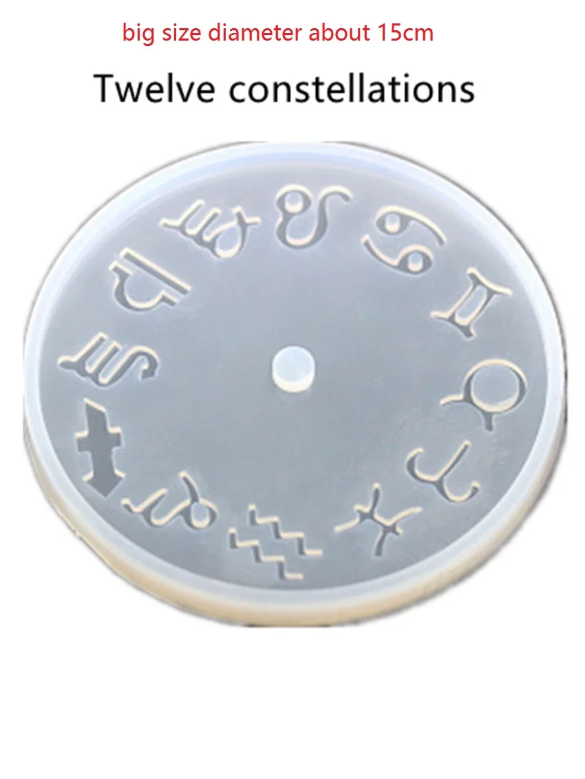 Twelve constellations Plaster Clock Making Mold DIY Craft Clock Mould Cement Silicone Mold