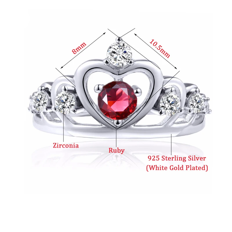 Женское кольцо в виде короны серебро 925 пробы|crown ring|ring white gold filledbirthstone rings |