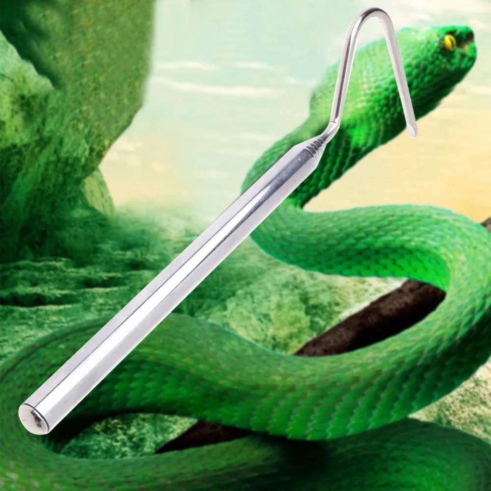 Snake Hook Stainless Steel Silver Telescopic Long Handle Catching Tool Trap Tong Reptile Tools