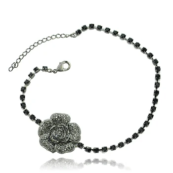

Free shipping@@ Accessories black rose fashion vintage royal necklace female short design chain necklace